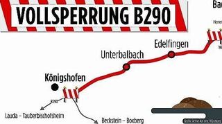<p>Für den Durchgangsverkehr auf der B 290 sind die Orte Edelfingen und Unterbalbach in den nächsten Wochen gesperrt.</p>