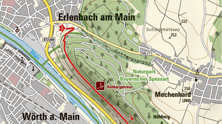 <p>Die vorgestellte Etappe des Fränkischen Rotweinwanderwegs beginnt in Erlenbach am Main am Schwimmbad und führt nach Klingenberg.</p>