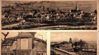 <p>Ansichtskarte mit Bahnhof Hochhausen im Jahr 1930.</p>