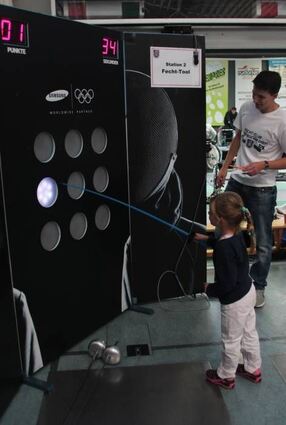 <p>Bei der Kinderolympiade gab es viele spannende Stationen.</p>