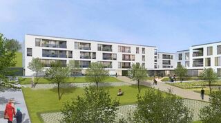 So stellt sich das Architekturbüro sander.hofrichter das neue Haus Heimberg vor. Endgültigkeit hat dieser Entwurf allerdings noch nicht.