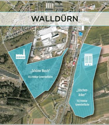 Im geplanten Gewerbegebiet „Löschenäcker“ liegen 66 Grundstücke. Lediglich drei davon befinden sich im Eigentum der Stadt Walldürn.