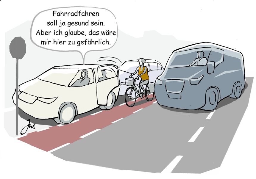 darf ich mit dem fahrrad an autos rechts überholen