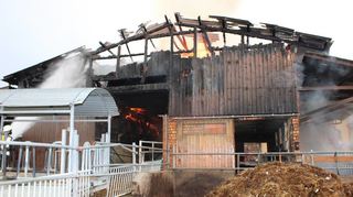Ein Viehstall in Oberwittstadt wurde ein Raub der Flammen.
