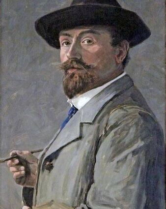 Selbstbildnis von Julius Heffner, in Öl.