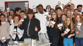 Bundesweit engagiert sich Rudi Wartha für die Deutsche Nierenstiftung und Organspenden, zum Beispiel wie hier bei Vorträgen in Schulen.