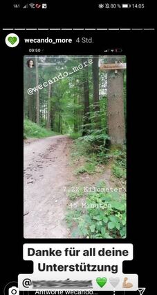 Über Instagram können die Läufe wie bei diesem Screenshot geteilt werden.