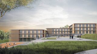 So könnte der Neubau des GTO aussehen: Das Preisgericht überzeugte vor allem der dreiteilige Gebäudekörper, der auf einer linearen Achse miteinander verbunden ist.