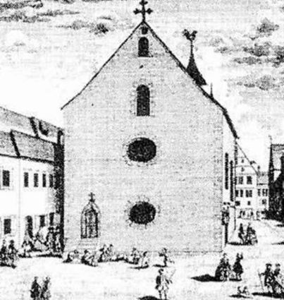 Die Marienkapelle in Rothenburg, hier eine Darstellung von 1762, war ursprünglich eine Synagoge.