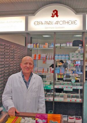 Die Apotheke im Erfapark, zuletzt unter der Leitung von Bernhard Goldstein, soll nachvermietet werden.