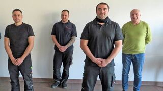 Treue Mitarbeiter (von links): Thomas Jeßberger (Prokurist), Steffen Beuschlein, Denis Kaiser, Markus Pfenning und Udo Hauck.