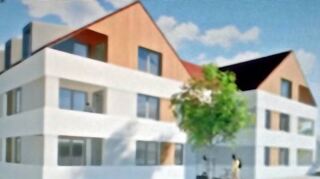 Entwurf: So könnten sie aussehen, die beiden Gebäude, die Architekt Rafael Grups von der HWG Baukultur Niederstetten für das Areal in der Langen Gasse 17 in Niederstetten plant.