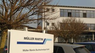 Blick auf den Standort von Müller Martini im Bad Mergentheimer Gewerbegebiet und Mobilpark „Ried“, Richtung Edelfingen.