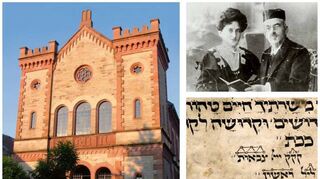 Das Titelblatt der Archivnachrichten zeigt neben der Außenansicht der ehemaligen Synagoge Kippenheim auch den Blick auf den jüdischen Friedhof Wertheim und ein Fragment aus dem Wertheimer „Lilien-Machsor“.