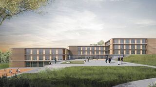 Die Außenfassade des GTO-Ersatzneubaus soll abwechselnd mit Holz und Glas gestaltet werden.