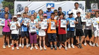 <p>Mit großer Begeisterung waren die Talente beim Tennis-Turnier in Markelsheim dabei.</p>