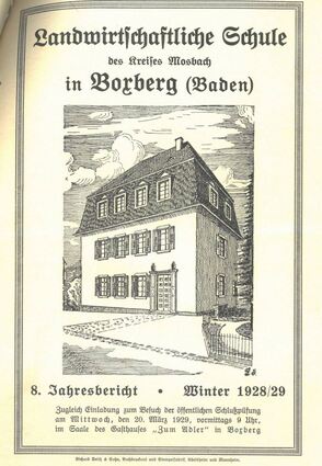 Die Kreislandwirtschaftsschule in Boxberg 1928.