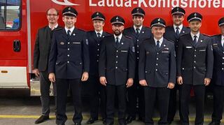 Die neue Führungsmannschaft der Freiwilligen Feuerwehr, Abteilung Königshofen.