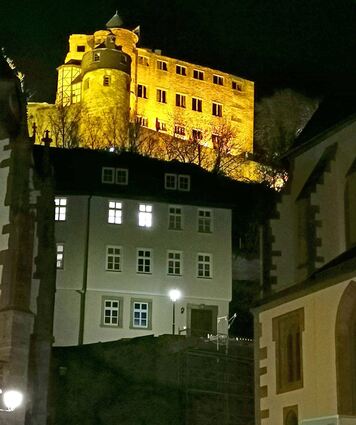 Noch werden Burg, Kapelle und Stiftskirche zu später Stunde angestrahlt. Aus Gründen des Naturschutzes, der Lichtverschmutzung und der Einsparung soll sich dies ändern. Geht es nach den Ausschussmitgliedern, heißt es um 23 Uhr: Licht aus.