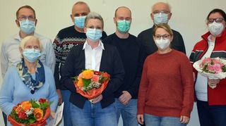 Die (anwesenden) geehrten Mitglieder des DRK-Ortsvereins Weikersheim.
