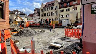 So sah die Baustelle für den neuen Sonnenplatz in Tauberbischofsheim Ende September aus.