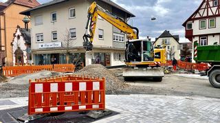 Es geht voran: Die Arbeiten am Tauberbischofsheimer Sonnenplatz liegen in den vorletzten Zügen.