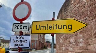 Fünf Schilder sorgen für eine klare Ansage.
