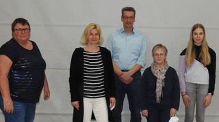 Die neuen Mitglieder im Vorstand (von links): Marianne Rutkowski, Patricia Krajewski, Helmut Jeßberger, Martha Eggenberger, Chiara Loosen.
