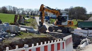 In Schmerbach wird momentan das Baugebiet „Hochkreuz“ erschlossen. Hier entstehen vier Bauplätze.