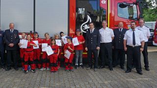 Die Kindergruppe der Feuerwehr Igersheim absolvierte erfolgreich den „Kinderfunken“.
