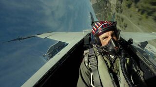Tom Cruise als Captain Pete „Maverick“ Mitchell in einer Szene des Films „Top Gun: Maverick“. Dieser wird ebenfalls beim neuen Weidenkino am Wildpark gezeigt.