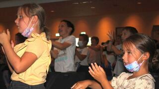 Die Grundschüler musizierten in der Stadthalle am Montagvormittag voller Freude und Begeisterung.