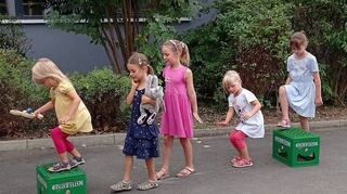 Bunt war das Programm für Kinder, welches die Musikkapelle Grünsfeld auf die Beine gestellt hatte.
