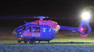 Auch der hochmoderne SAR-Rettungshubschrauber der Bundeswehr in Niederstetten half bei der Vermisstensuche.