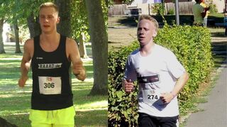 Links der Sieger über zehn Kilometer, Felix Estert, rechts der Sieger über fünf Kilometer, Bastian Landwehr.