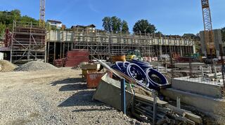 Einiges ist auf der Baustelle des neuen Feuerwehrgerätehauses von Osterburken schon zu sehen. Die Rohbauarbeiten wurden zwischenzeitlich abgeschlossen.