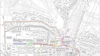 In fünf Abschnitten wird die Becksteiner Straße in Lauda komplett saniert. Die Grafik zeigt die geplanten Umleitungsstrecken.