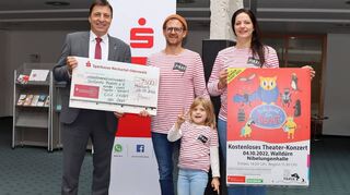 Die Stiftergemeinschaft der Sparkasse Neckartal-Odenwald unterstützt das Kinder-Theaterkonzert der „Spielplatz Piraten“ am 4. Oktober in der Nibelungenhalle in Walldürn mit einer Spende in Höhe von 7500 Euro.
