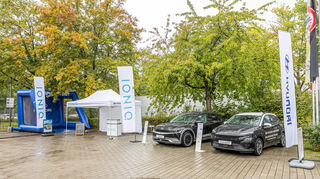 mid Groß-Gerau - Bereits im Vorfeld der Partie gegen Werder Bremen konnten die Besucher die Elektro-Modelle Kona Elektro und Ioniq 5 interaktiv erleben und an einem Gewinnspiel teilnehmen.