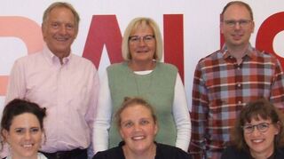 Der Vorstand mit (hinten von links) Alfred Bauch, Helga Schmitt, Markus Füger sowie (vorn von links) Melanie Tobisch, Claudia Thum, Michaela Klein.