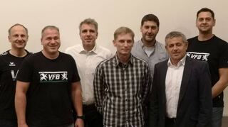 Ehrungen vom Verband (von links): Erik Reichert, Markus Oertel, Jochen Oertel, Uwe Höpfl, Markus Spirk, Jürgen Umminger und Goran Grujic.
