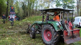 Eifrig angepackt haben die Freiwilligen beim Arbeitseinsatz in Boxberg.