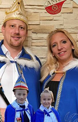 Nina I. und Oliver I. regieren die Narren in Laudenbach. Als Kinderprinzenpaar wirken Jule I. und Leo I.