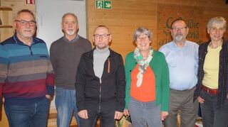 Die Geehrten (von links) Friedrich Sackmann, Peter Egelhof, Harry Balzer, Ingeborg Raab, Wolfgang Schaal und Traudel Leinen.