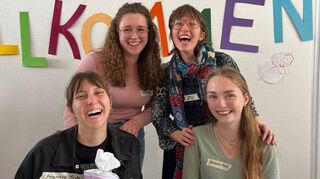 Alexandra Fuchs, Zoe Kusche, Franziska Bündner und Annemarie Fries absolvieren ihre Praxiseinsätze für das Studium im Caritas.