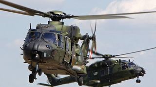 NH90-Hubschrauber aus Niederstetten proben den Ernstfall und den Landeanflug.