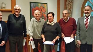 Die Geehrten des VdK-Kreisverbandes (von links): Werner Seeger, Roland Friedrich, Günter Stumpf, Roswitha Götz, Paul Ulshöfer und Karlheinz Thürauf.