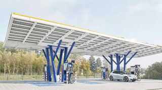 So könnte die E-Schnellladestation aussehen, die die EnBW an der L 578 bei Gerchsheim plant. Der Großrinderfelder Gemeinderat steht hinter dem Projekt.