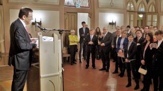 Zum Neujahrsempfang von Professor Dr. Wolfgang Reinhart waren rund 250 Gäste und Vertreter aus Städten, Gemeinden, Landkreis, Politik, Wirtschaft, Institutionen oder weiteren Einrichtungen gekommen.