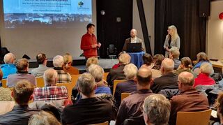Förster Klemens Aubele (von links), Professor Dr. Tobias Ullmann und Klimamanagerin Ann-Kathrin Murphy vom Stadtwerk Tauberfranken hatten bei dem Klimaabend allerhand Interessantes zu berichten.